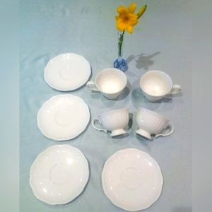 Rare restaurant ware Ritz Carlton Hotel set of 4 coffee or tea cups and saucers.